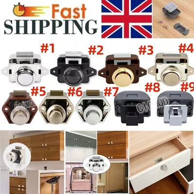 Push Button Catch Lock Cupboard Door Furniture Cabinet Camper Caravan Latch Knob • £45.99