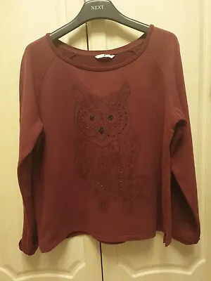 £8.99 • Buy TU Ladies Owl  Sweatshirt Excellent Condition Size 18 Burgundy