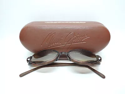 Maui Jim Italy MJ124-10 HANA Vtg Side Shields Brown HCL Bronze Polar Sunglasses • $79.93