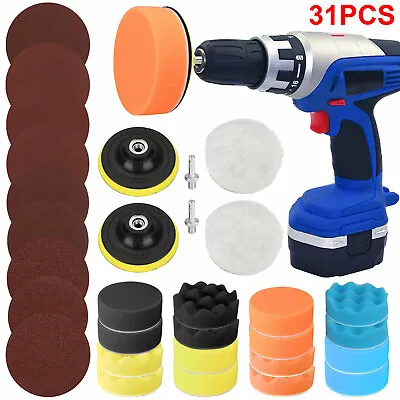 31PCS Car Buffing Pad Polishing Sponge Buffer Waxing Foam Polisher Kit For Drill • $12.98