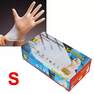 100Pcs SunnyCare Vinyl Exam Gloves Powder Free (Latex Nitrile Free) 🔥🔥🔥🔥 S • $8.89