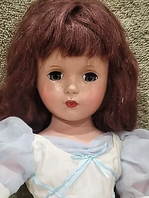 Sweet-faced 1950's Hard Plastic Nancy Ann Type Darling Dress 14-in Mohair Wig • $20.99