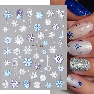 Winter Christmas Nail Stickers 5D Christmas Tree Nail Art Decoration Stickers • $1.19