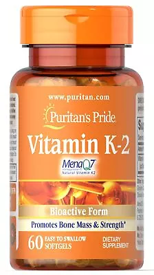 $15.19 • Buy Puritan's Pride Vitamin K-2 (MenaQ7) 50 Mcg - 60 Softgels