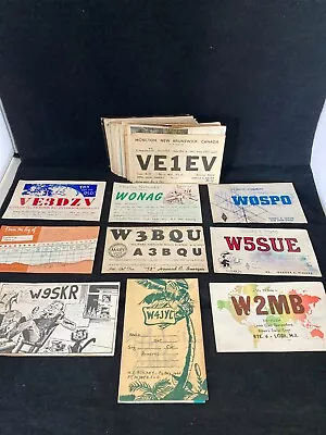 Set Of 85 Vintage 1950's QSL QSO Ham Radio Postcards • $12