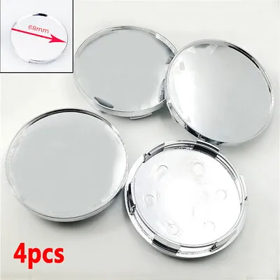 4 Pcs ABS Silver Car Wheel Center Hub Caps Covers Universal Outer Diameter 68mm • $12.36