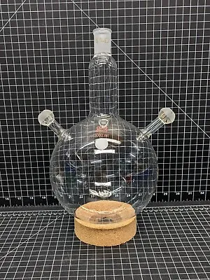 $175 • Buy Pyrex KONTES Flask 24/40 28/12 3L 3-Neck Spherical Joint Reactor Vessel Ace