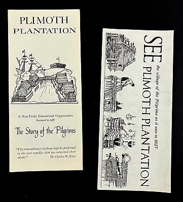 1960s Plimoth Plymouth Plantation Pilgrim Village MA Vintage Travel Brochure Map • $12.99