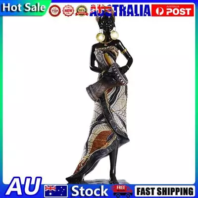 Resin African Black Sculpture Ornaments Tribal Women Statue Art Home Decor (B) • $27.34