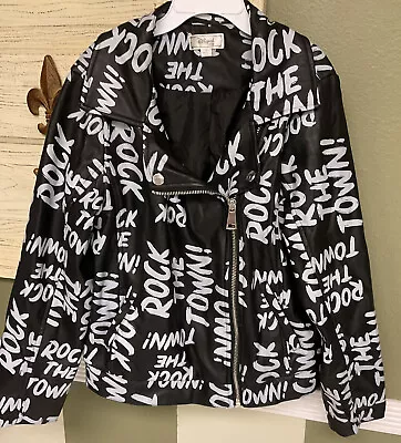 Disney D-Signed Descendants Faux Leather Rock The Town Black Girls Large Jacket • $10.25