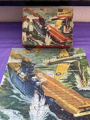 Victory Series No 319 Plane Carrier At Tunis Picture Puzzle 1944 Complete • $20