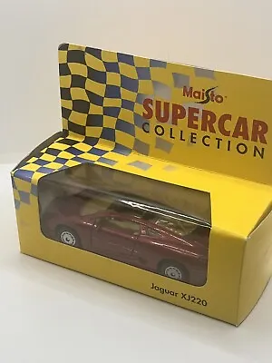Maisto Supercar Collection Jaguar XJ220 Maroon Diecast Model Car 1:40 • £5