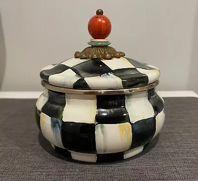 Brand New Mackenzie Childs Courtly Check Enamel Squashed Pot • $65