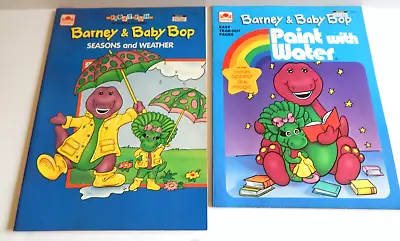 Vintage Barney & Baby Bop Paint Activities Book • $22.27