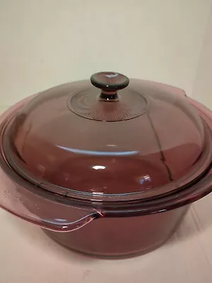 Vision Corning Ware Cookware 5L Dutch Oven Pot Pyrex Lid USA Cranberry Mint Cond • $69.95