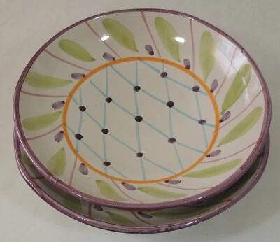 $132.04 • Buy 2 Solimene Italy 8 1/2  Eggplant Soup Salad Pasta Bowls New
