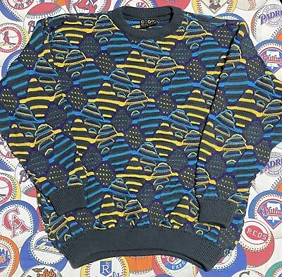 Coogi Sweater Large Vintage Men's; Grey/gray Purple Blue Yellow. • $150