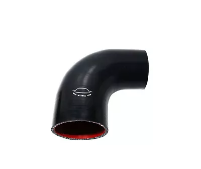 4-Ply 2.5 -2.75  ID 90 Degree Elbow Reducer Coupler Silicone Hose BLACK • $15.99