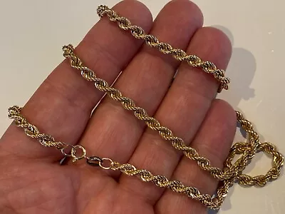 24  Long 9ct Gold Necklace Chain Superb Chunky Looking Rope Design 8.3 Grammes • £325