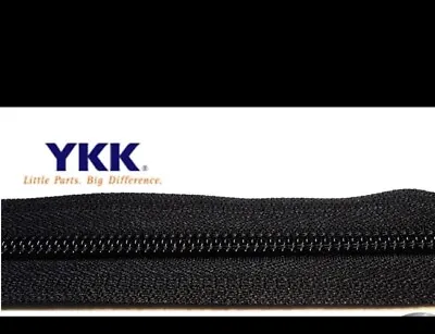 YKK #10 Coil Chain Zipper Tape By The (5Yard )10CF BLACK  Marine Grade • $21