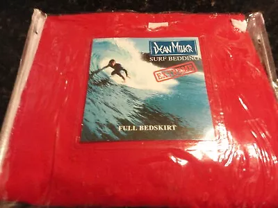 New Double Full Size BEDSKIRT Red Navy Blue Pockets Dean Miller Surf Bedding • $9.99