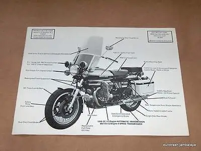 Vintage Moto Guzzi Police 850 1000 Brochure Nos Convert • $8