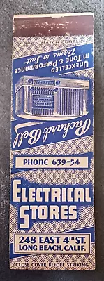 Vtg Matchbook MATCHCOVER Packard Bell Radios Long Beach CA Advertising • $9.95