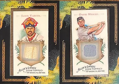 2008 Topps Allen & Ginter's Baseball Bat & Jersey Cards - Your Choice You Select • $3