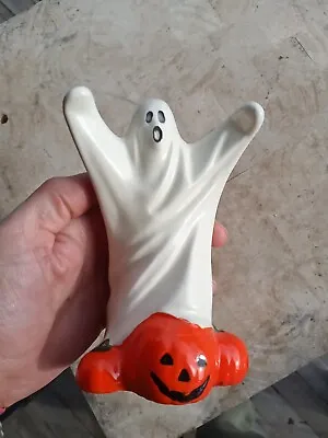 Byron Molds Ceramic Halloween Ghost Figure Pumpkins Jack O Lantern Vintage 1977 • $29.95