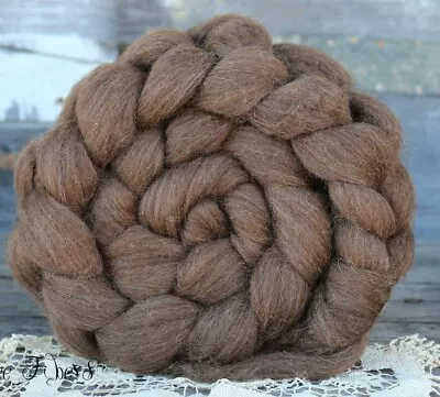 SPANISH MERINO X Undyed Natural Chocolate Brown Combed Top Wool Roving - 4 Oz • $6.50