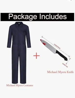 John Carpenter's Adult Small Halloween Michael Myers Coveralls Jumpsuit & Knife • $21.83