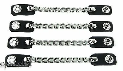 Vest Extender Extension Single Row Chain Biker MC Jacket Motorcycle Snap-4pc • $16.99