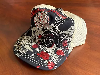 Rebel Spirit Clothing Trucker Hat Ed Hardy Tattoo Pattern H1007 • $29.99