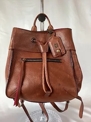 OH By Joy Gryson Backpack Purse Brown Distressed Leather Medium 10” W X 11” H • $35