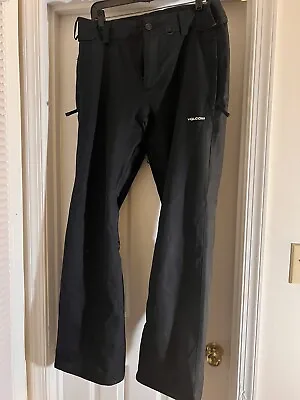 Volcom Men's Size Medium Black Freakin Snow Chino Snowboard Pants • $70