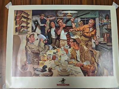 Winchester Hunter's Breakfast Advertising Print 24x18 Mint • $14.99