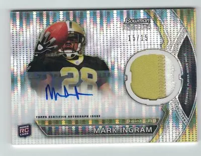 Mark Ingram 2011 Bowman Sterling Pulsar Refractor RC Auto Patch #d 15/15 • $25