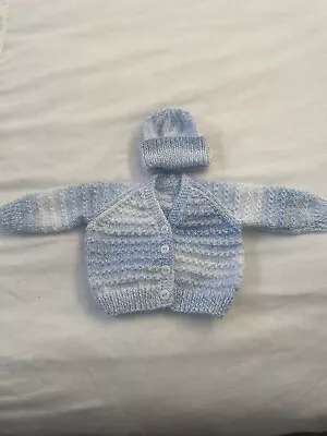 Hand Knitted Baby Boys Cardigan 0-3 Months • £8