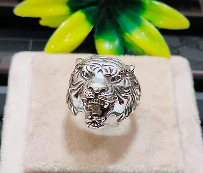 Tiger Face Ring Unique Designer Ring 925 Sterling Silver Size 8 A1039 • $16.36