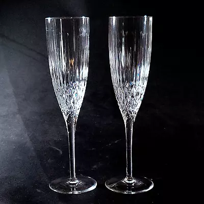2 (Two) MILLER ROGASKA VOUGE Cut Lead Crystal 8oz Champagne Flute-Signed RETIRED • $69.99