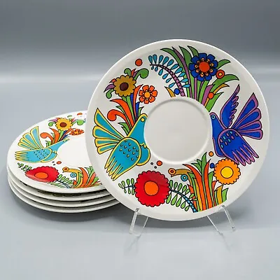 Villeroy & Boch Acapulco 7 1/2  Cream Soup Saucers ONLY Set Of 5 - FREE USA SHIP • $50
