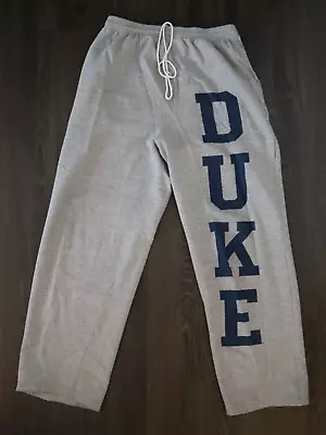 Vintage 90s Duke University XL Sweatpants Basketball Spell Out Grey USA • $24.99