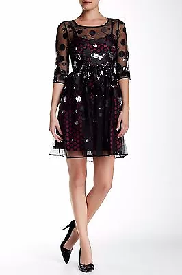  Plenty By TRACY REESE Sequin & Dot Estella Mesh Dress (size 10)  • $49.99