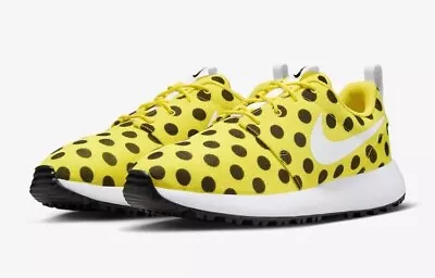 NIKE ROSHE G NEXT NATURE GOLF SHOES SIZE 13 YELLOW BLACK Polka Dot FD2599-700 • $59.99