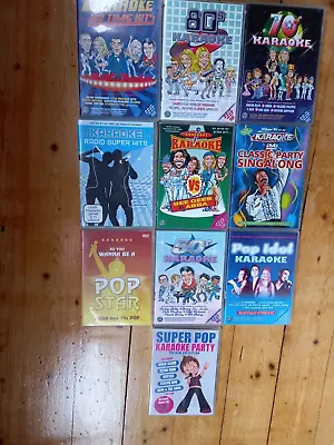 Lot Of 9x Karaoke DVD's - 50s 70s 80s Bee Gees Abba Singalong Pop Idol Blondie • £9