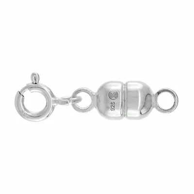 Sterling Silver 5 Mm Magnetic Clasp Converter For Necklaces Italy Medium Size • $16.02