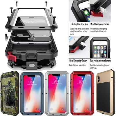 $25.99 • Buy Fr IPhone X 11 8 7 6s HEAVY DUTY Shockproof Waterproof Aluminum Metal Cover Case