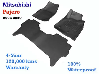 Fits Mitsubishi Pajero NS-NX LWB 2006-2021 Unique 3D Floor Mats F&R In Rubber • $159