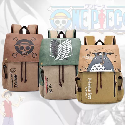 Attack On Titan Backpacks ONE PIECE Student Schoolbag NARUTO Travel Shoulder Bag • $37.86