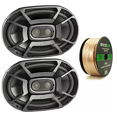 2x Polk Audio 6 X9  3-Way Marine Audio Speakers 14 AWG Gauge 50' Wire • $129